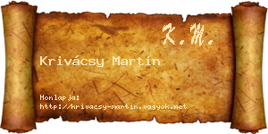 Krivácsy Martin névjegykártya