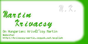 martin krivacsy business card